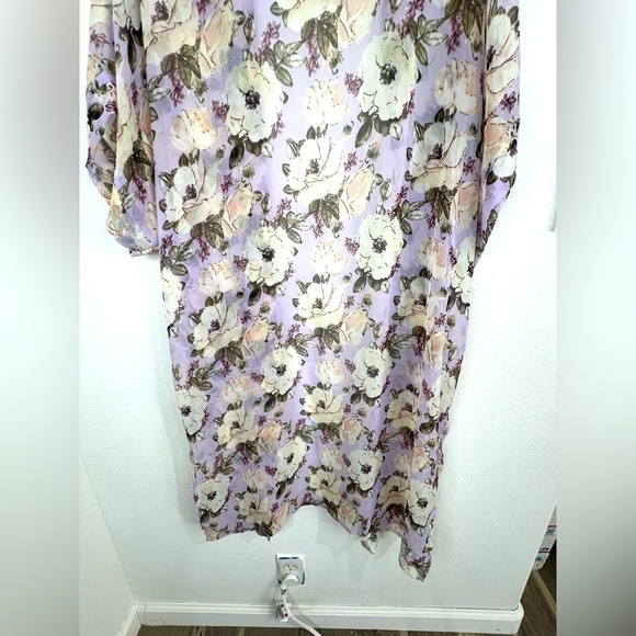 Steve Madden Floral Kimono OSFM Open-Front Lightweight Cover-Up - Picture 8 of 16